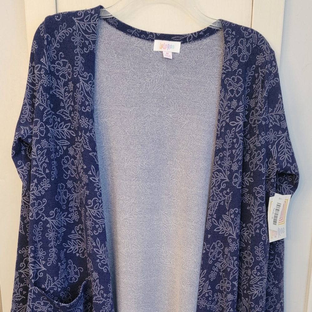 LulaRoe Sarah duster size Medium blue design